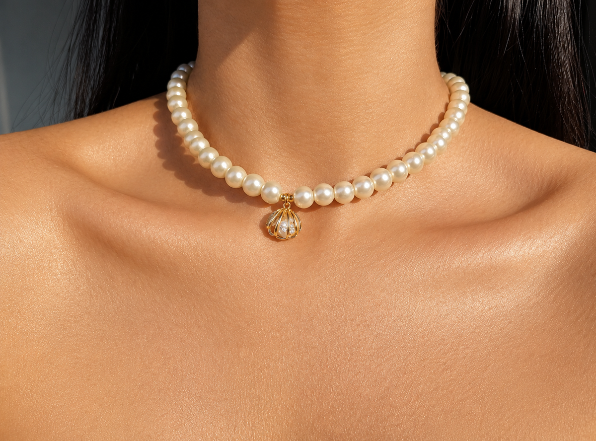 24K Schelpen Parelketting