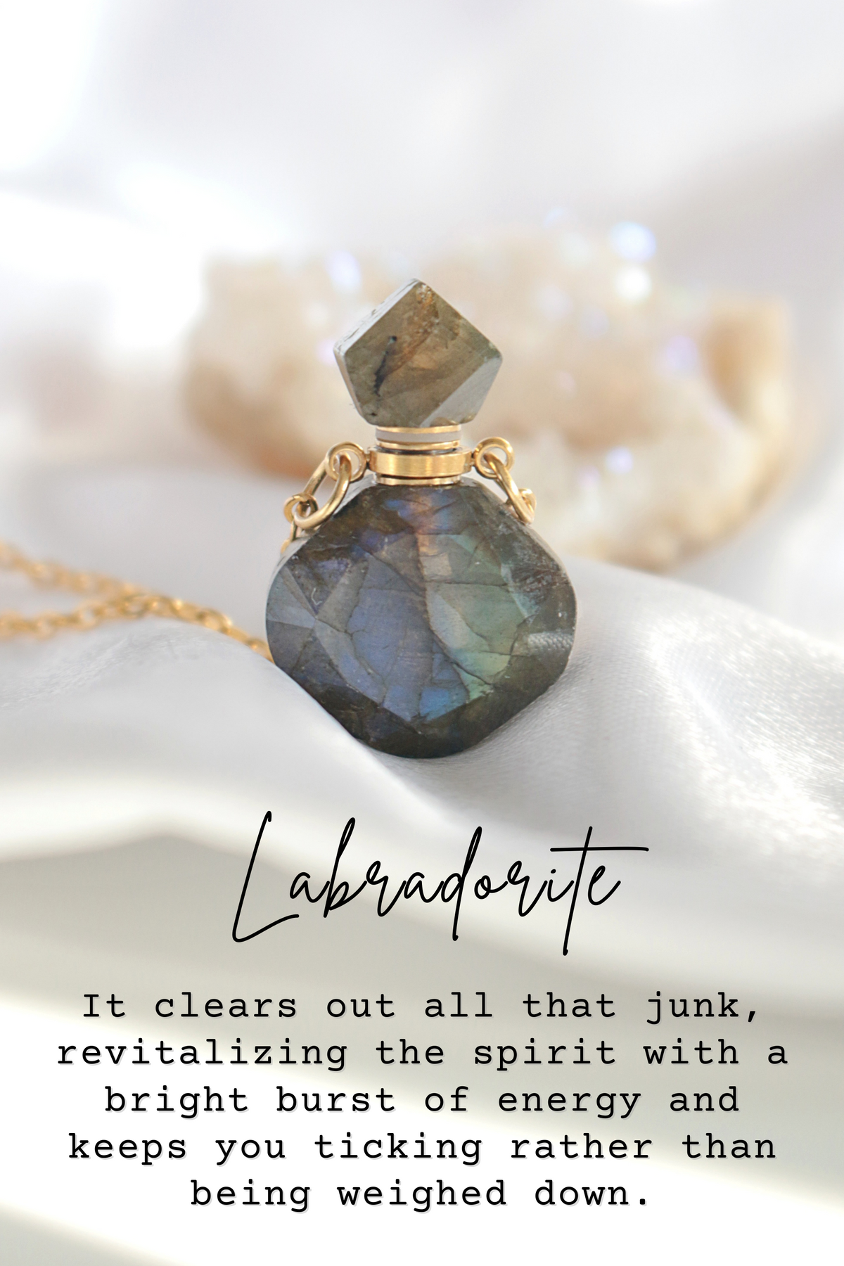Luxury Mini Crystal Bottles | 24 Karat Natural Crystal Necklaces