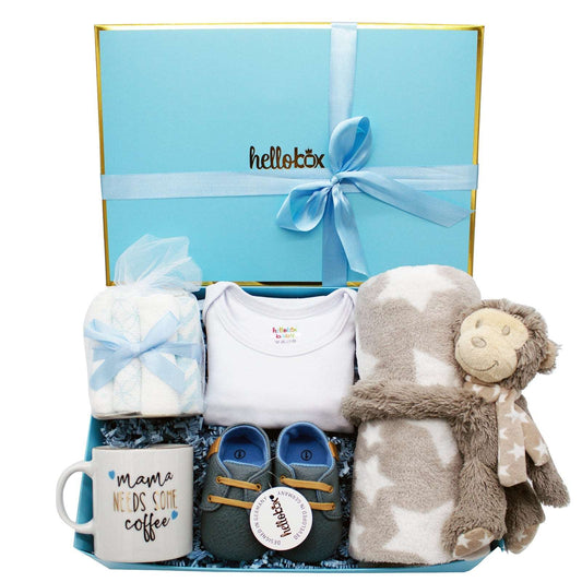 Hellobox Geschenke für Neugeborene mit Babydecke, Kuscheltier (17