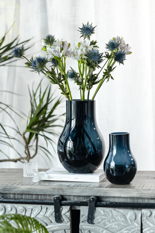 elegante vaas diepblauw