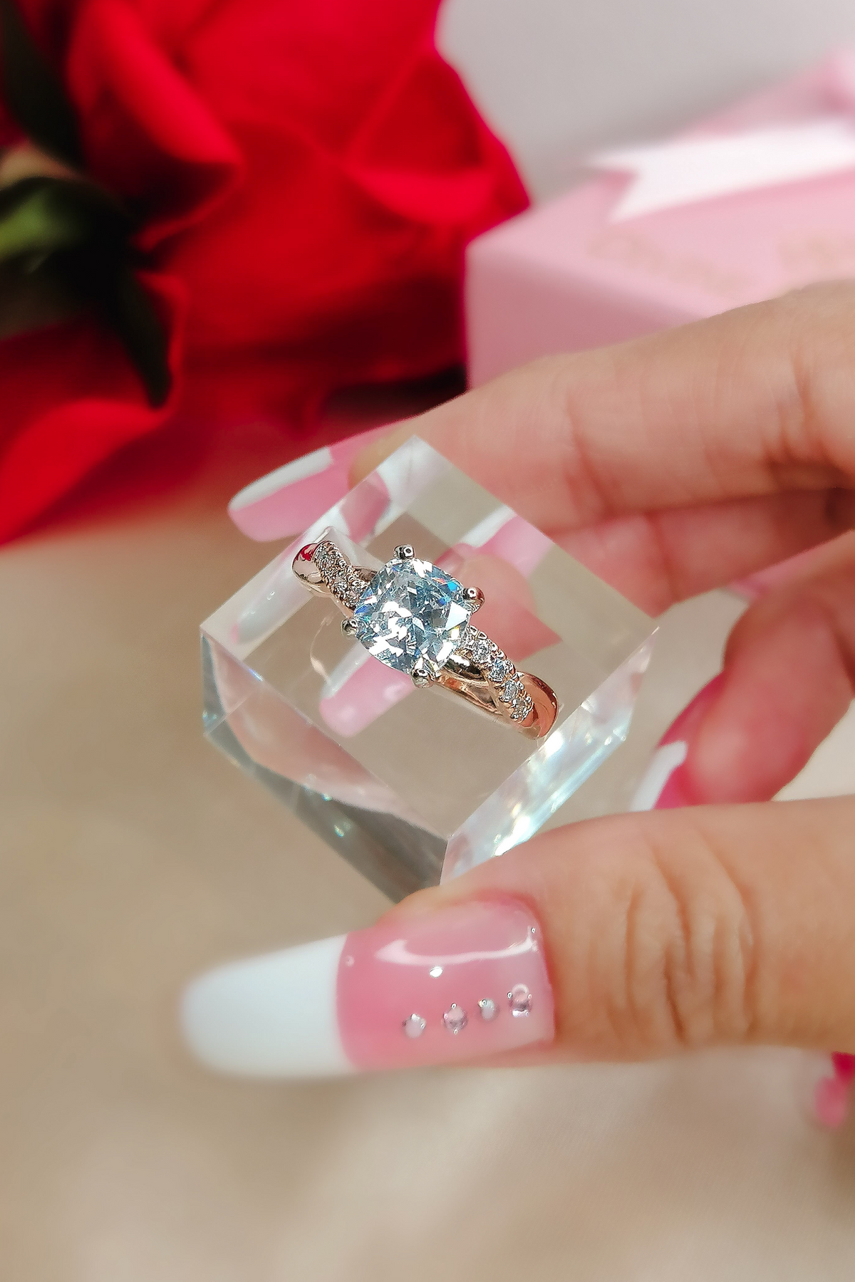Fairy Tales Solitaire Rings 925 Sterling Silver 18 Karat Gold Plated