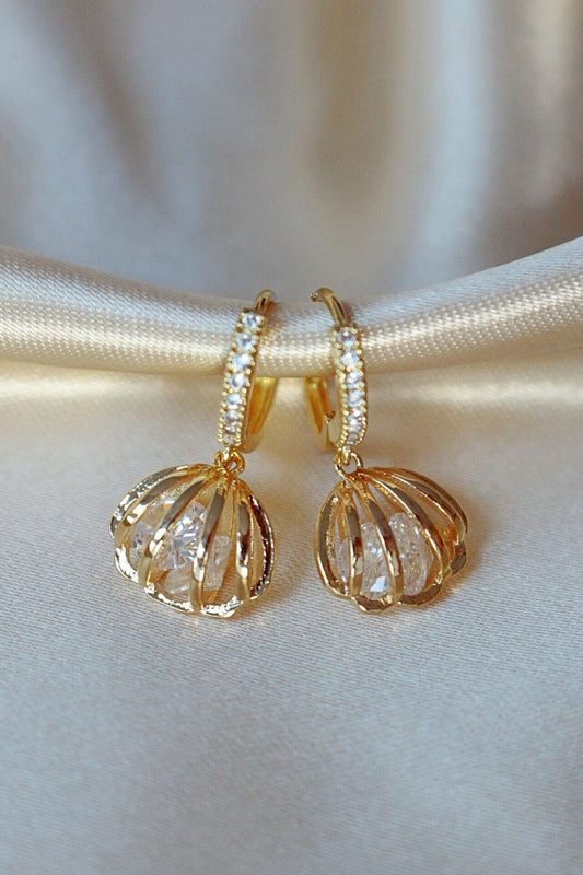 24K Schelp Oorringen