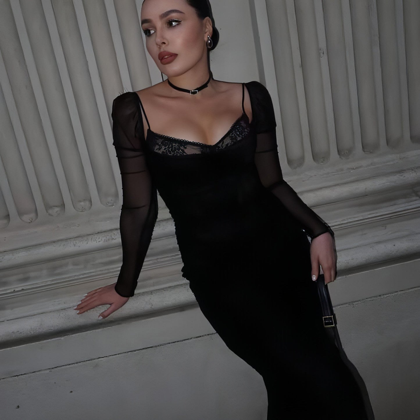 Zwarte bodycon jurk